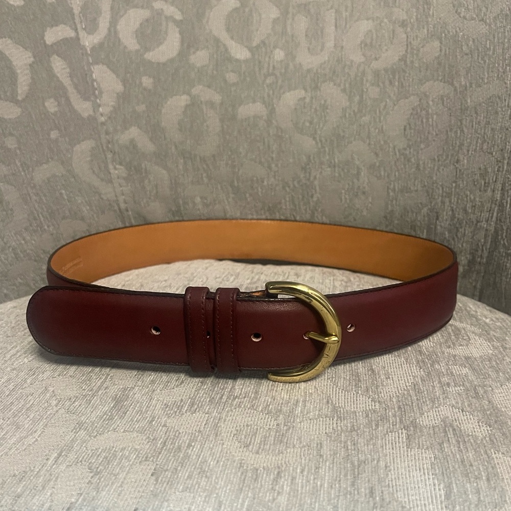 Coach Wine Belt with Gold Buckle